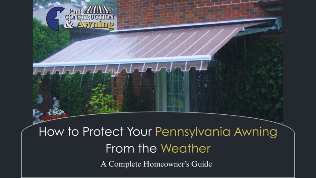 Rain falling off a Pennsylvania Awning