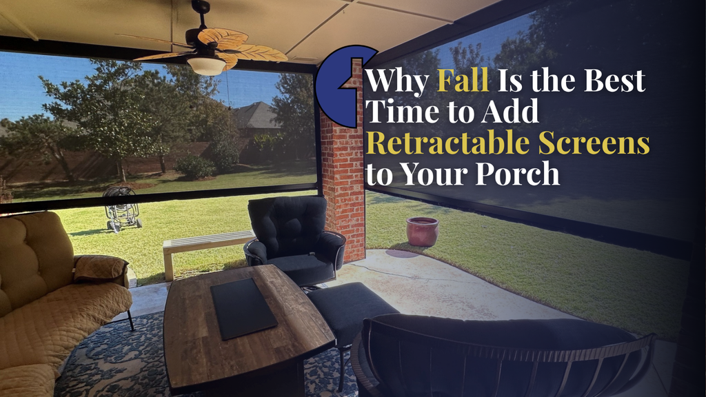 A covered porch protected by Sunesta retractable screens.